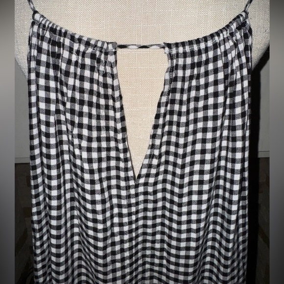 Velvet by graham & Spencer Nedra cold shoulder gingham top black/white Sz.L - Picture 8 of 11